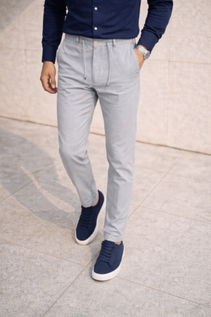 Pantalon classique en lin haute de gamme